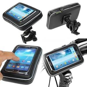 iKross Universal WaterProof Pouch Bicycle Bike Mount Holder for iPhone 6 Plus / 6 / 5s / 5 Samsung Galaxy Note 4/ Note 3 / GALAXY S6 / S6 EDGE / S5 / Motorola Moto X1 / Moto G E(2nd gen.) / LG G4/ G3/ G2 mini/ G2 / HTC One (M9)(M8) Android Window Mobile Cell Phone / GPS and MP3 Player