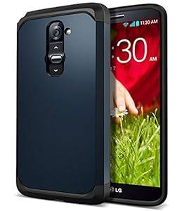 Crazyprofit Heavy Duty Tough Armor Ultra Thin Slim Shock Proof Hard Protective Plastic Cas (Navy)