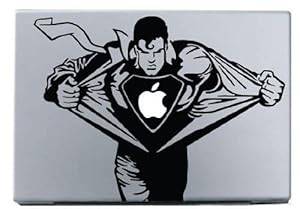 Macbook Decal 13inch 15inch Apple Laptop Sticker Superman-High Definition Black by AsAir