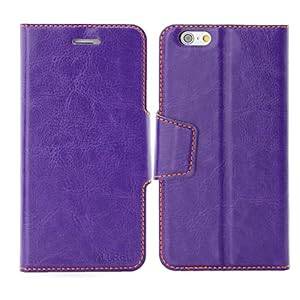 iPhone 6 Case Leather Wallet Cover Purple
