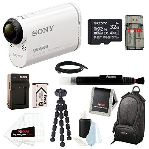 Sony HDR-AS100V HDR-AS100V/W POV Action Cam with Sony 32GB Micro SD Card + Sony Case + Replacement F