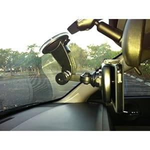 iOttie One-Touch Windshield Dashboard Car Mount Holder for iPhone 5 4S 4 3GS Samsung Galaxy S3 S2 Epic Touch 4G HTC OneX EVO 4G Rhyme DROID RAZR BIONIC INCREDIBLE 2 CHARGE Google Nexus BlackBerry Torch LG Revolution GPS Compact Size 360 degree Rotatable
