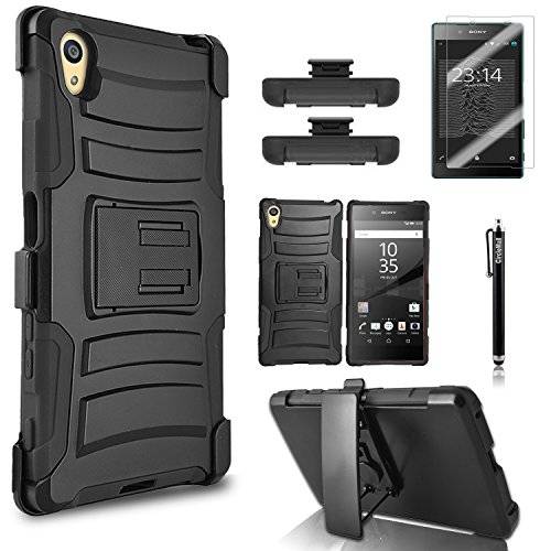 Xperia Z5 Case, Circle [Heavy Duty] Combo Rugged Shell Cover Holster with Built-in Kickstand and Hol