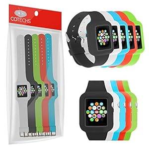 Cotechs - Sports-Band Multi-Pack For Apple Watch 38mm - Silicone Gel (5 Pack (1 of each colour))