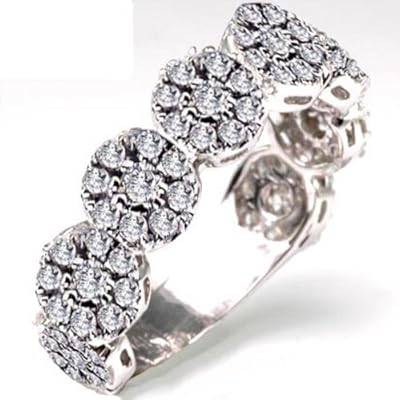 **R25000***14K White Gold Round Diamond Anniversary Wedding Ring Band (1.00ct