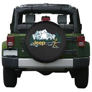 32-33" Premium Jeep Tire Cover - Fly Fishing Design - Fits Jeep Wrangler JK