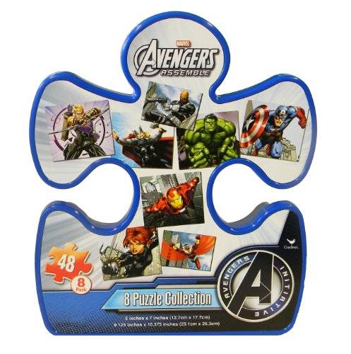 Tub Shaped Marvel Jigsaw Puzzle, 8-Pack