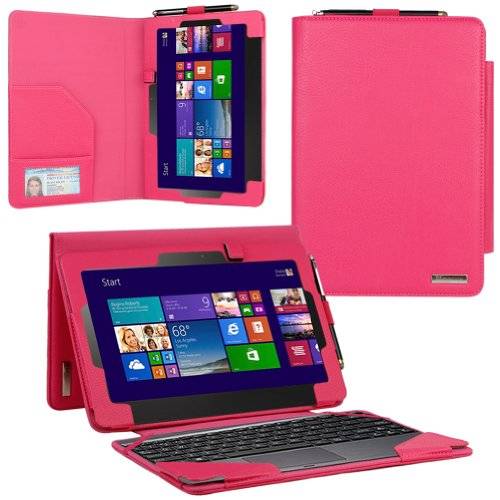 Evecase 2-in-1 Leather Keyboard Portfolio Stand Case Cover for ASUS Transformer Book T100 / T100TA-C