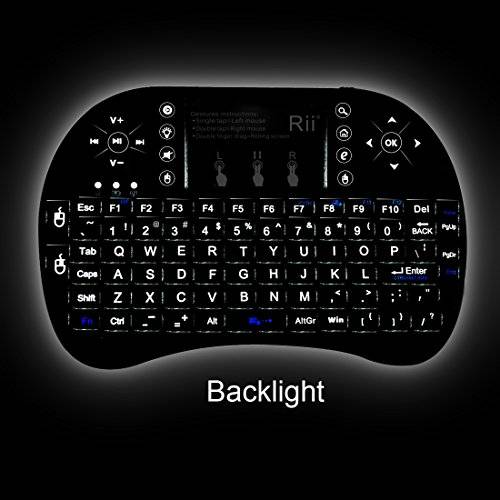 (Updated 2015,With Backlit)Rii i8+ 2.4GHz Mini Wireless Keyboard with Touchpad Mouse ,LED Backlit, R
