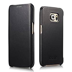 Galaxy S6 edge case MH Designs Genuine Leather Galaxy S6 edge cover with Lateral-F (Buffed Black)