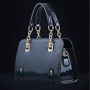 New Fashion Womens PU Leather Padlock Tote Handbag Shoulder Bag