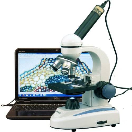 AmScope M158C-E 40X-1000X LED Cordless All-Metal Framework Full-Glass Optical Lens Student Biologica