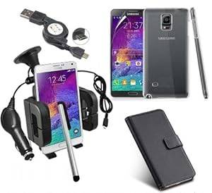 7 X ACCESSORY BUNDLE KIT FOR SAMSUNG GALAXY NOTE 4 COVER CAR HOLDER CHARGER