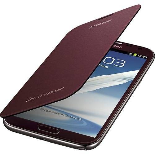 Samsung Galaxy Note 2 Flip Cover Case (Wine Red)