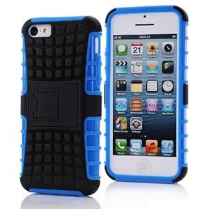 Karia Hybrid Detachable Stand Silicone Cover Case for iPhone 5c Blue