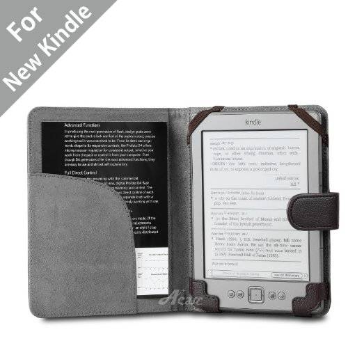 Acase(TM) Classic Kindle (Lastest Generation) Leather Case (Dark Brown) for 4th Genertaion