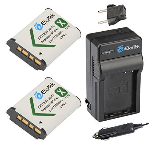 EforTek NP-BX1 Replacement Battery (2-Pack) and Charger kit Sony NP-BX1, NP-BX1/M8 and Sony Cyber-sh