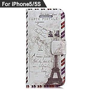 Gamsy Retro Vintage Series Apple iPad iPhone PU Leather Flip Case Cover ( (Envelope Eiffel Tower)