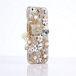 RXYYOS 3D Luxury Bling Diamond Crystal Rhinestone Clear Hard Back Case Cover For iPhone 6 P (E55)