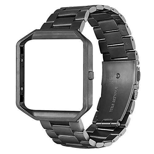 Fitbit Blaze Accessory Band Large,Oitom Frame Housing+Stainless steel Bracelet Replacement Strap Wat