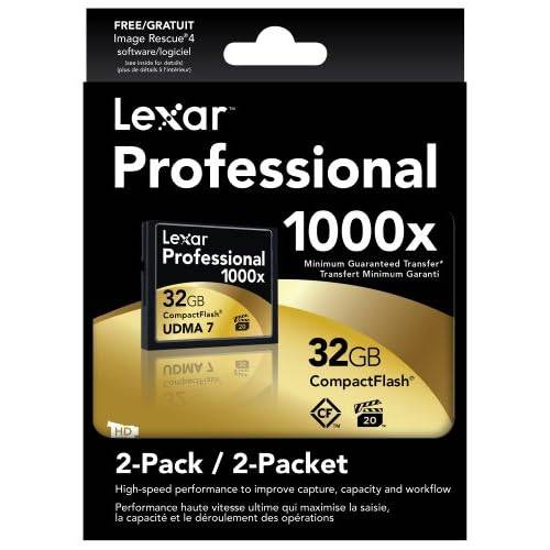 Lexar Professional 1000x 32GB CompactFlash Card 2-Pack LCF32GCTBNA10002