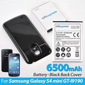 Mbuynow6500mAh Large Capacity Samsung Galaxy S4 Mini i9190 Extended Battery & Black Case