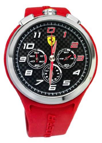 Ferrari 0830101 Scuderia Ready Set Go Chrono Black Red Silver Men Watch NEW
