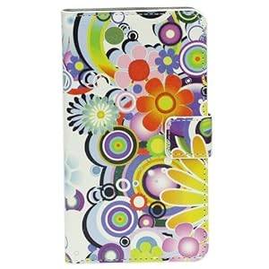xhorizon Watercolor Flower Magnetic Folio Case Cover Flip Simple Card Wallet for Samsung Gal (#4)