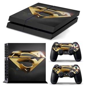 PS4 GOLD SUPERMAN FULL BODY Accessory Wrap Sticker Skin Cover Decal for PS4 Playstation 4