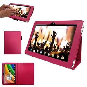 TECHGEAR Acer Iconia A3 (Model A3-A10 A3-A11) 10.1 Inch Tablet PU Leather Folio Case Cover with Stand (Acer A3-A10 PINK)
