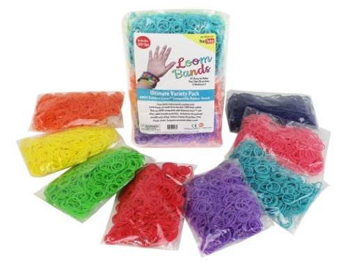 Loom Rubber Bands - 4800 pc Rubber Band Refill Mega Value Pack with Clips (Rainbow Colors - 600 each