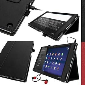 iGadgitz Premium Black PU Leather Folio Case Cover for Sony Xperia Z2 Tablet SGP511 10.1