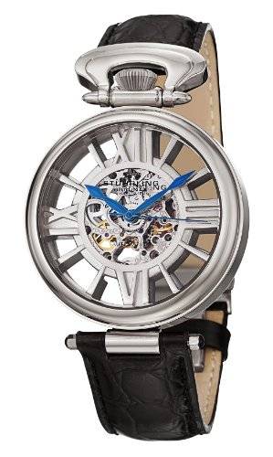 Stuhrling Original Men's 297.33152 Special Reserve Roman Emperor Automatic Skeleton Silver Tone Watc