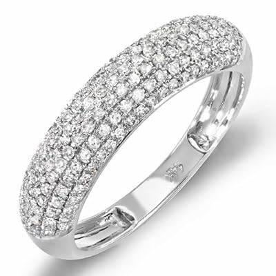 **R42000**14k White Gold Round Diamond Ladies Anniversary Wedding Band 3/4 CT (0.75 cttw, G-H Color,