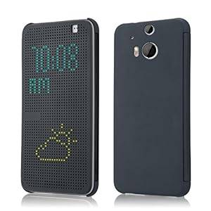 32nd Dot Matrix design case cover for HTC One M8 screen protector and cleaning cloth - Black
