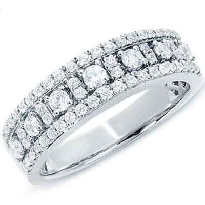 *R32 000***14k White Gold Round Diamond Ladies Anniversary Wedding Band Ring (1.00 cttw, G-I Color,