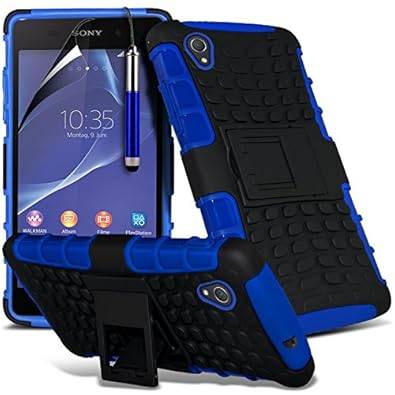 ( Blue ) Sony Xperia Z2 Case Tough Survivor Hard Rugged Shock Proof Heavy Duty Case W/ Back Sta
