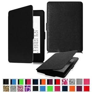 Fintie Kindle Paperwhite SmartShell Case - The Thinnest and Lightest Leather Cover for A (*Black)