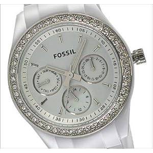 Fossil Quartz, Mother of Pearl Dial with White Silicone Bracelet - Women's Watch ES1967
