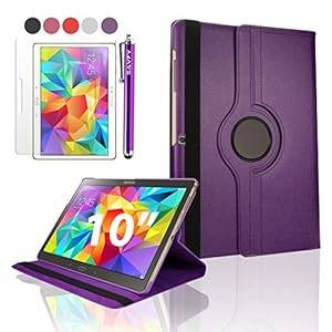 SAVFY Purple Samsung Galaxy Tab S 10.5 Case-SAVFY Retail Packed 360 Degree Rotating PU Leather Case Cover Stand with Auto Sleep/Wake Function For Samsung Galaxy Tab S 10.5