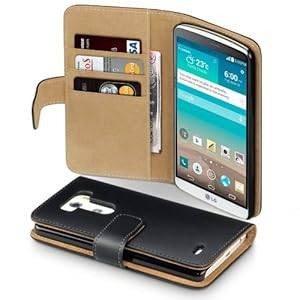Terrapin - LG G3 Premium PU Leather Wallet Case / Cover with Card Slots and Cash Compartment (Black