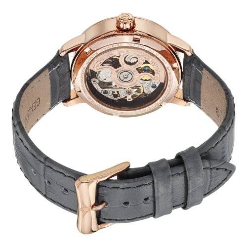 Stuhrling Original Women's 710.04 Vogue Automatic Self Wind Grey Genuine Leather Strap Watch