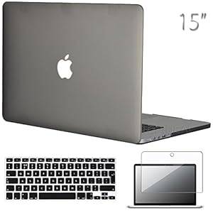Topideal 3 in 1 Matte Frosted Hard Shell Case Cover for MacBook Pro 15.4