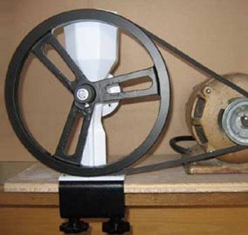 Wondermill Junior Deluxe Hand Grain Mill with added Motorizing Pulley