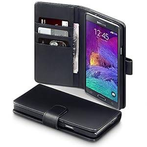 Terrapin Premium PU Leather Wallet Case with Card Slots and Cash Compar (Black - Genuine Leather)