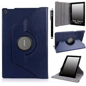 New Ultra Slim 360 Rotating Lightweight Case Stand Cover For Sony Xperia Z2 Tablet PC (Navy Blue)