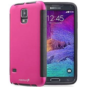 Fosmon Samsung Galaxy Note 4 (HYBO-SNAP) Full-Body Hybrid Protective Case Cover with Built-In Screen Protector for Galaxy Note 4 - Fosmon Retail Packaging