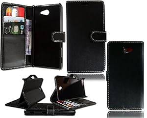 NEW SLIM LEATHER FLIP BOOK WALLET POUCH PHONE CASE FOR SONY XPERIA M2 AQUA