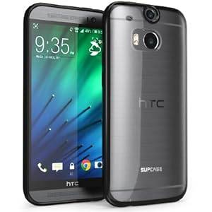 SUPCASE All New HTC One M8 Case - Premium Hybrid Protective Bumper Case (Black/Clear) for (Black)