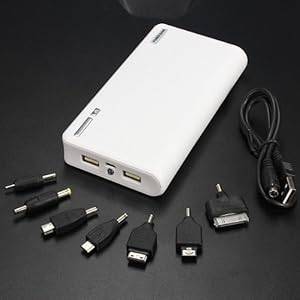 White 30000mAh LED USB External Power Bank Battery Charger Pack for Cellphones iPhone Nokia LG HTC S